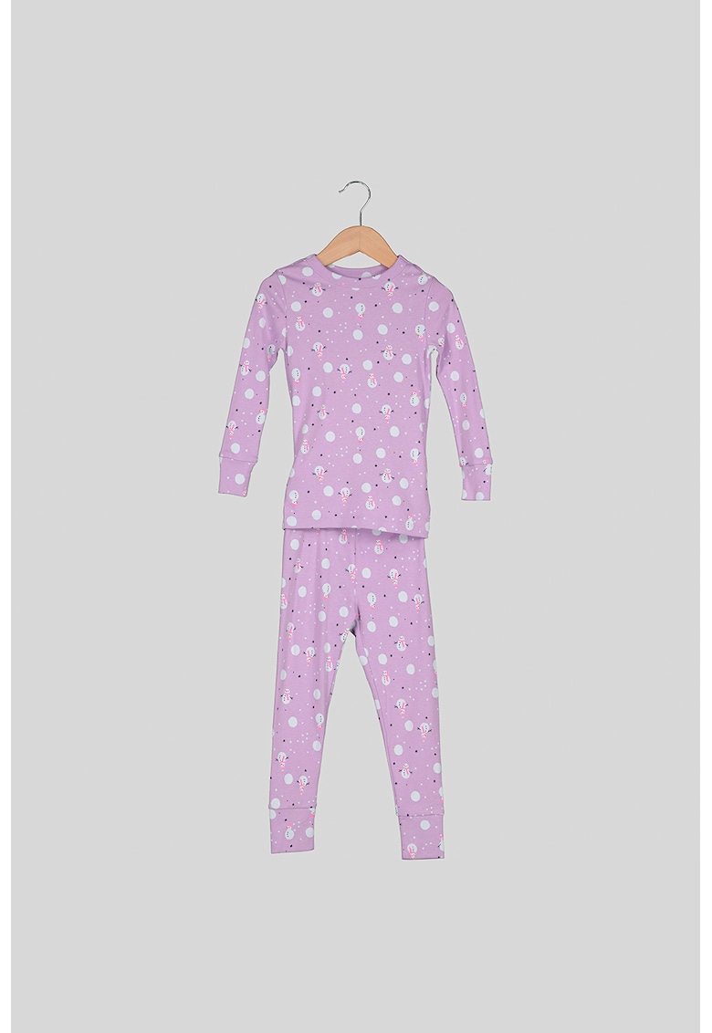 Pijama de bumbac cu imprimeu imagine Black Friday 2021