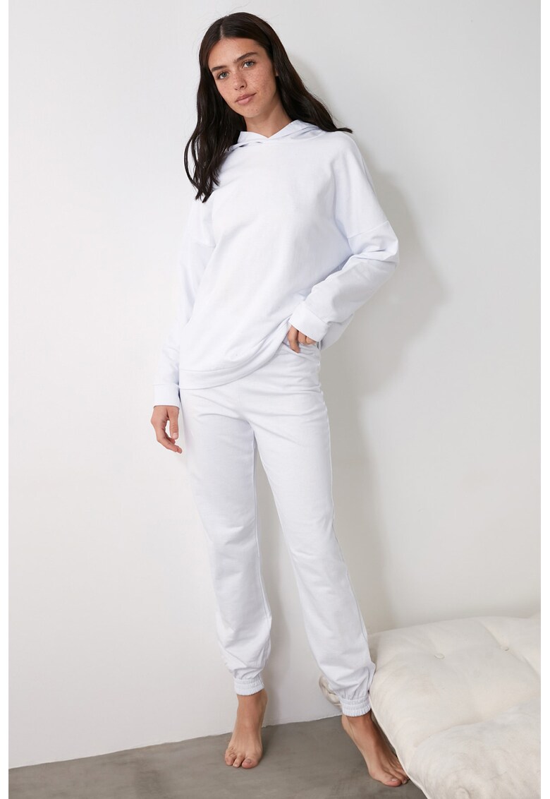 Pijama din amestec de bumbac cu gluga Pijama din amestec de bumbac cu gluga