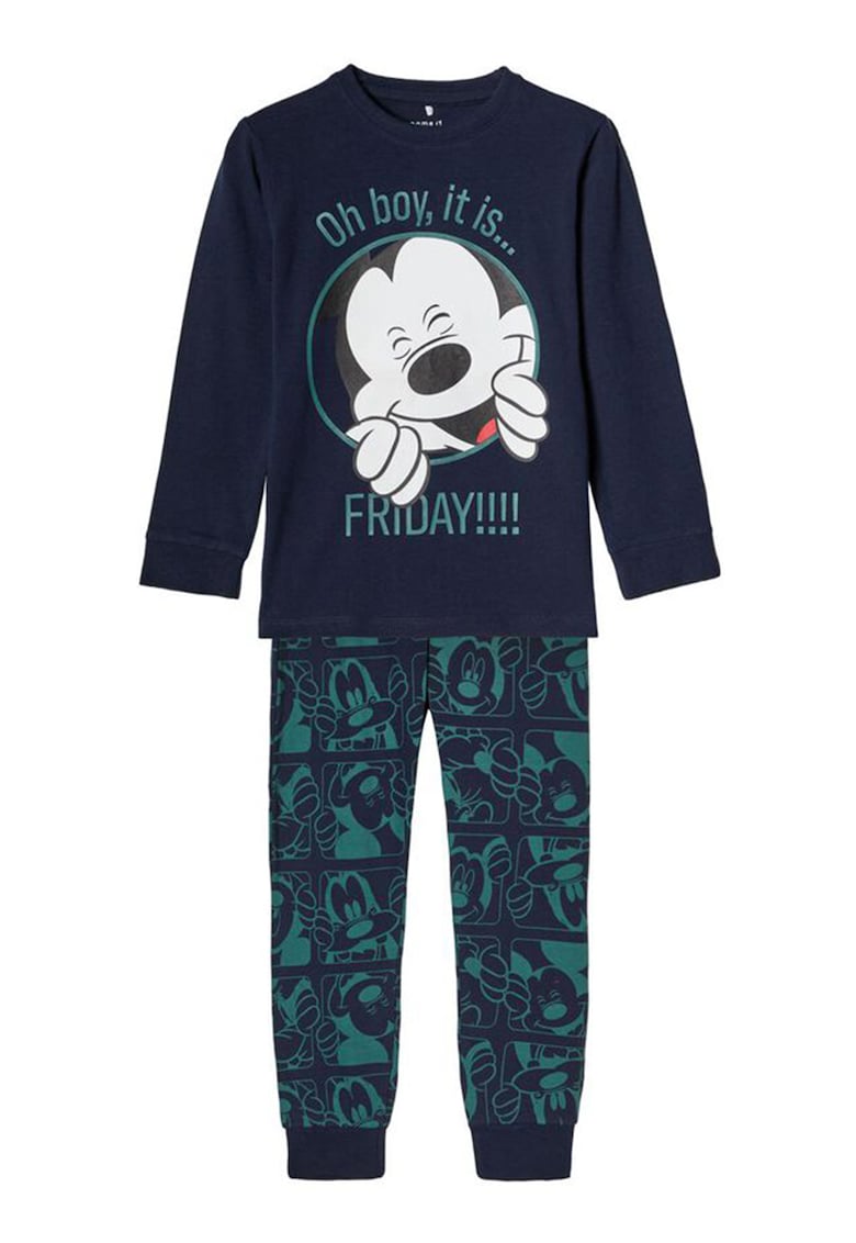 Pijama din amestec de bumbac organic – cu imprimeu Mickey Mouse imagine Black Friday 2021