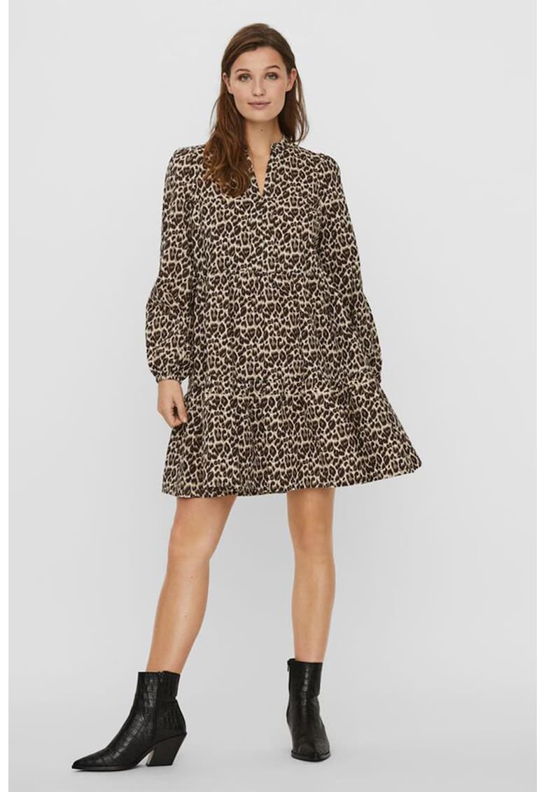 Rochie mini cu decolteu in V si imprimeu