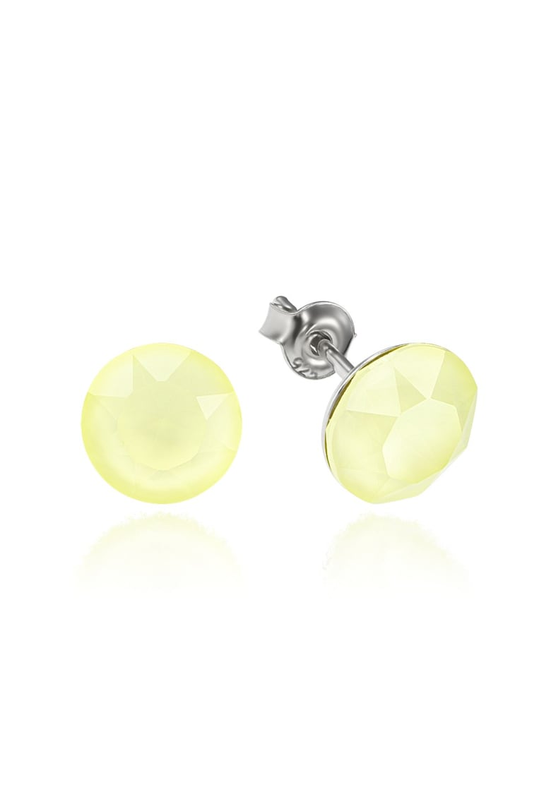 Cercei Argint 925 placat cu rodiu cu cristale Swarovski® Xirius 8mm - Galben
