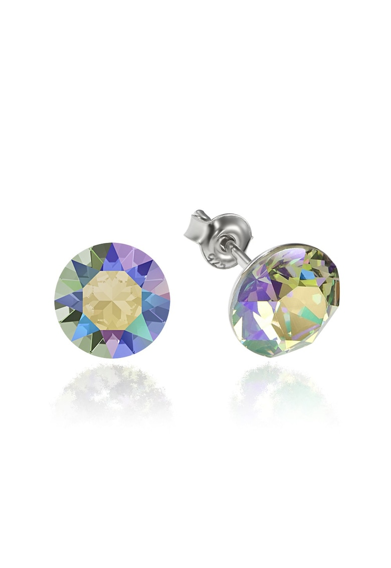 Cercei Argint 925 placat cu rodiu cu cristale Swarovski® Xirius 8mm - Multicolor