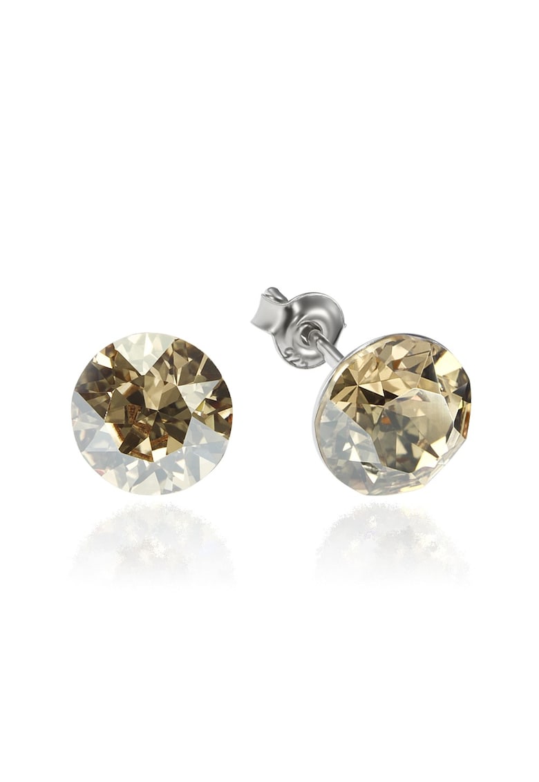 Cercei Argint 925 placat cu rodiu cu cristale Swarovski® Xirius 8mm - Auriu