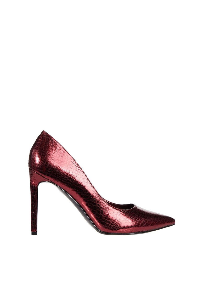 Pantofi stiletto de piele ecologica cu toc inalt Tatiana
