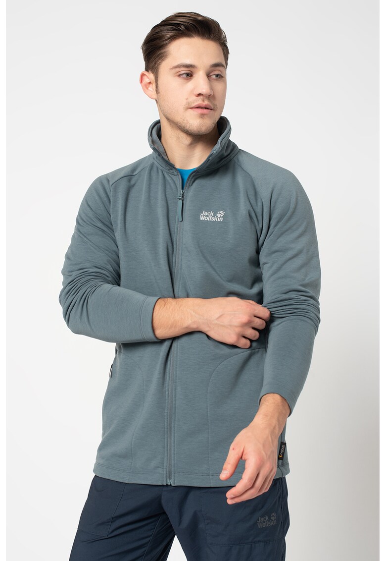 Bluza sport cu fermoar si maneci raglan - pentru drumetii Midlayer