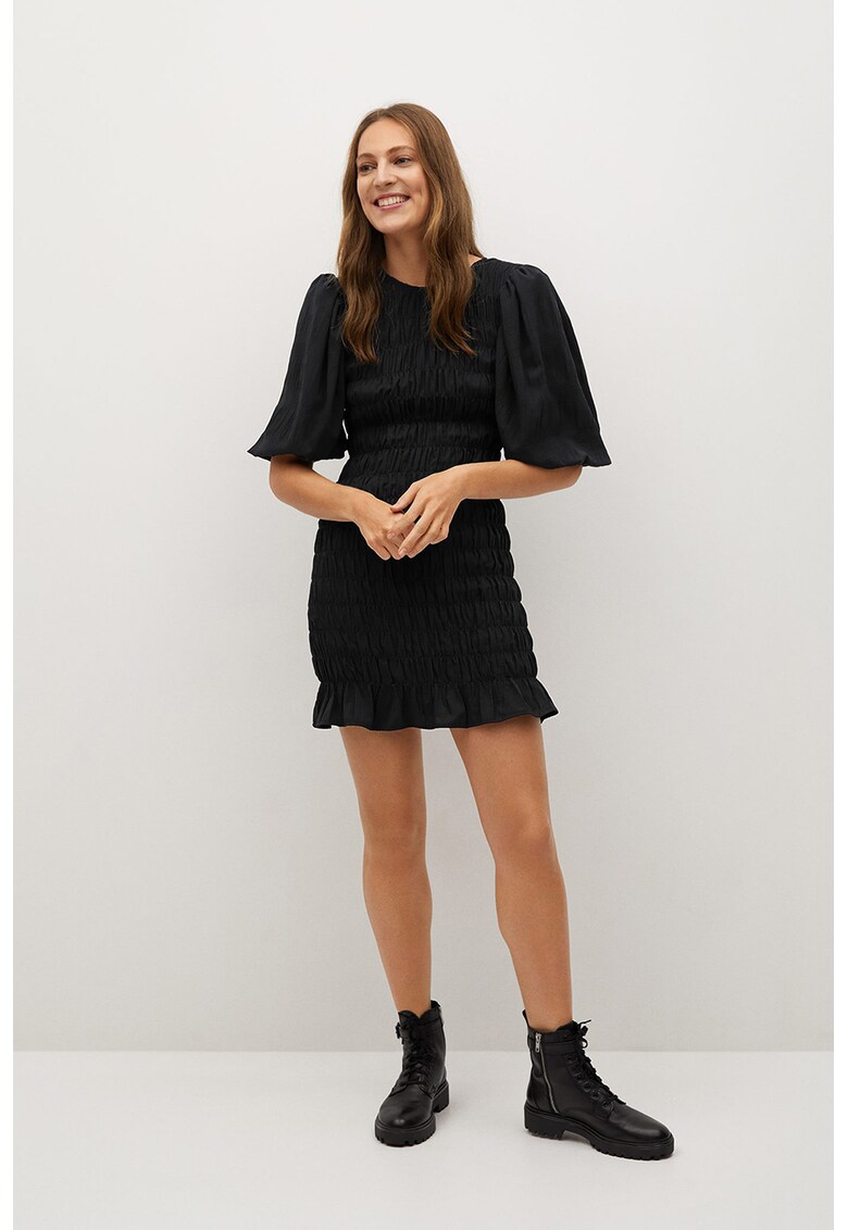 Rochie mini cu volan si maneci medii Lamb