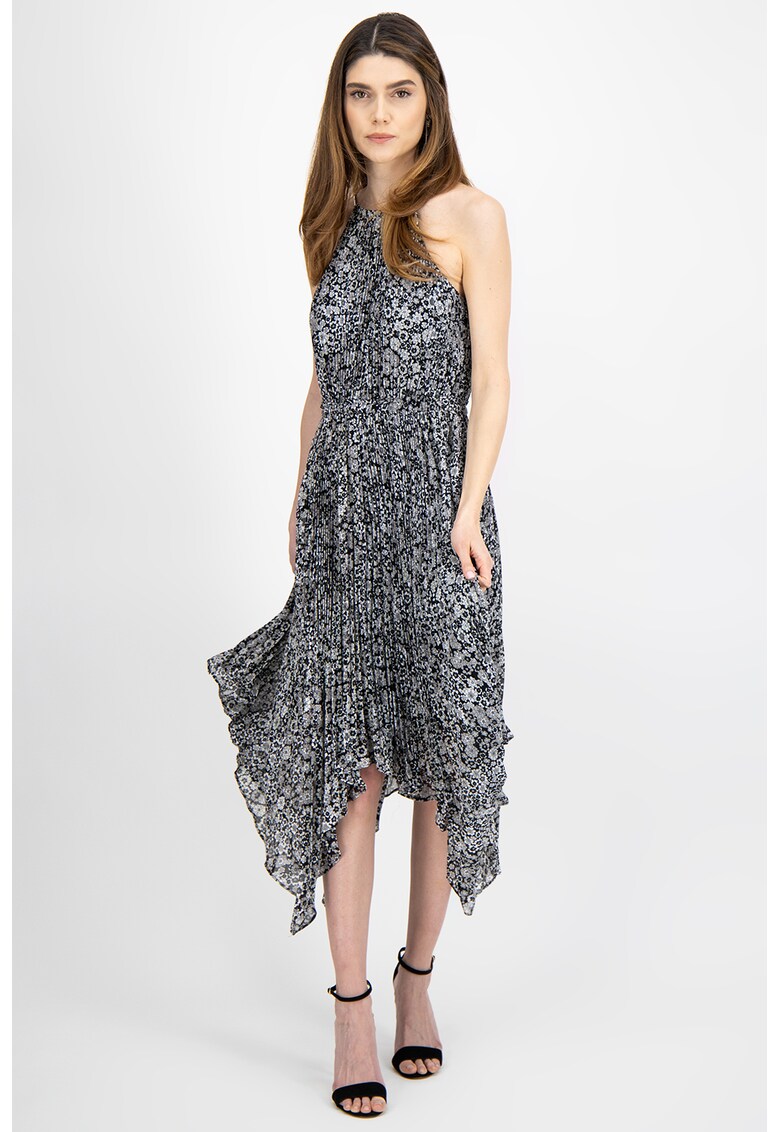 Rochie asimetrica cu model floral