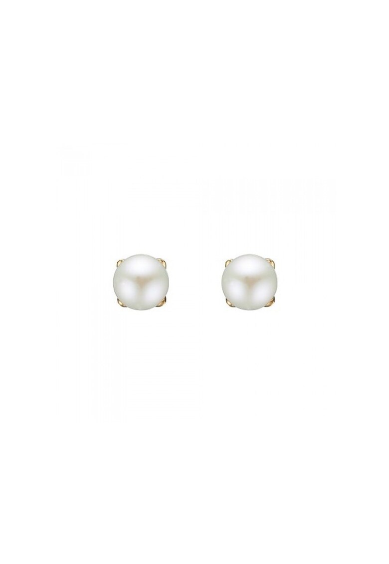 Cercei placati cu aur de 18K si decorati cu perle