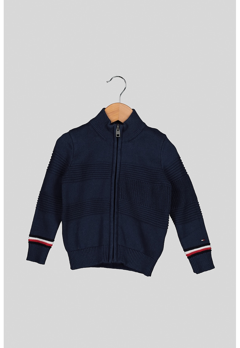 Cardigan de bumbac organic cu fermoar