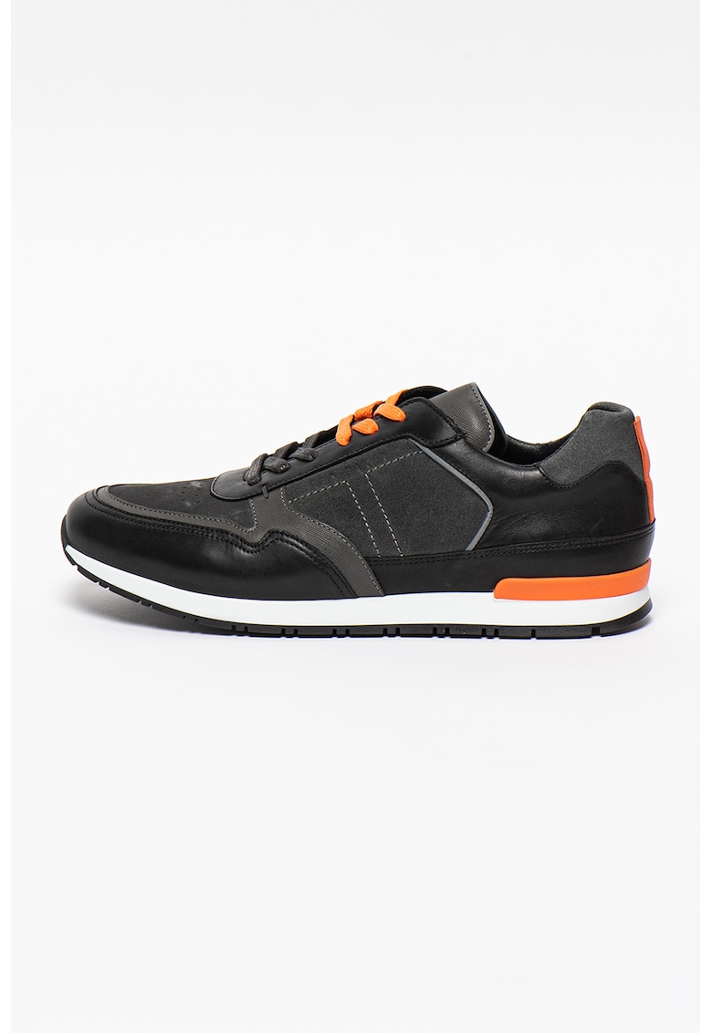 Pantofi sport din piele cu insertii din piele intoarsa Flowem