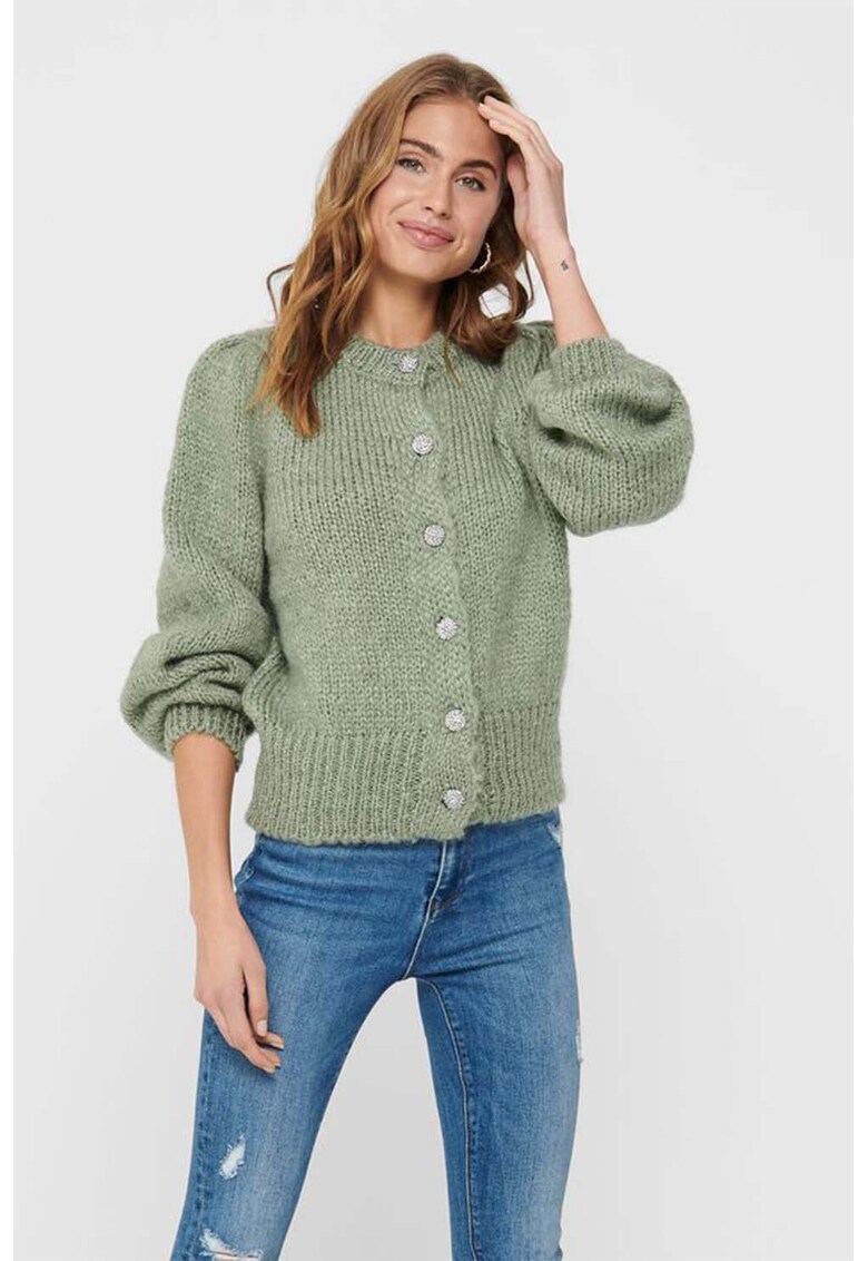 Cardigan din amestec de lana cu nasturi