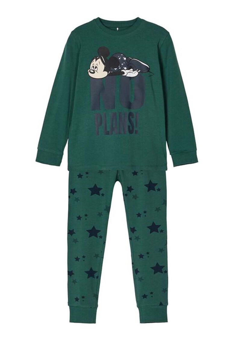 Pijama din amestec de bumbac organic cu imprimeu