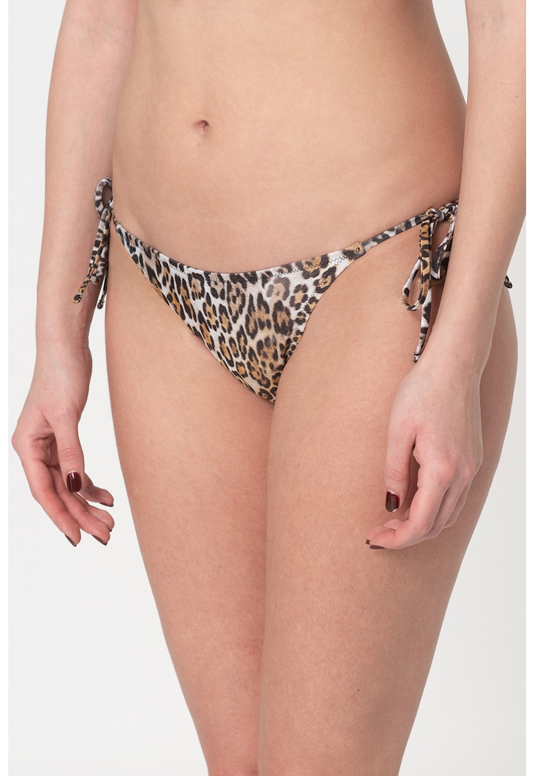 Slip cu snururi laterale - Negru/Maro nisip/Maro camel