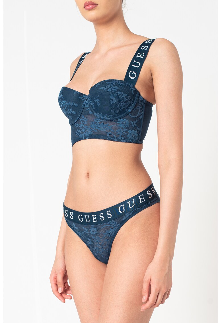Sutien balconette cu bretele logo Longline