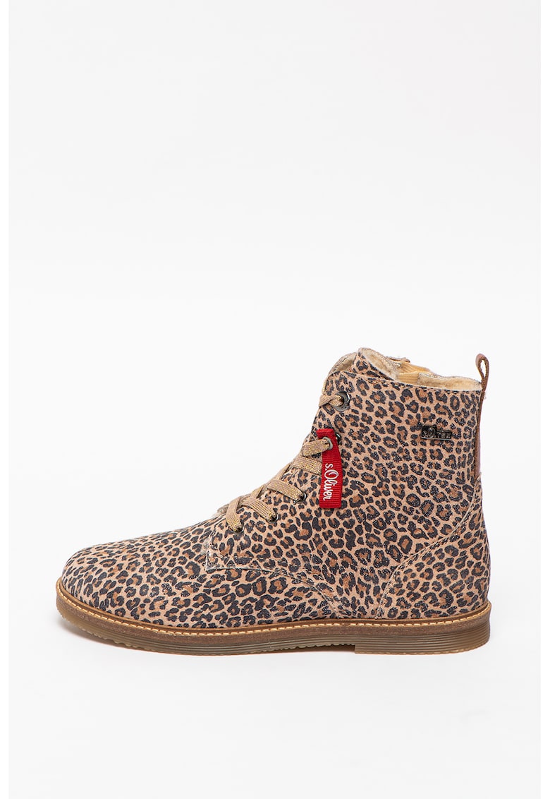 Ghete de piele intoarsa cu animal print