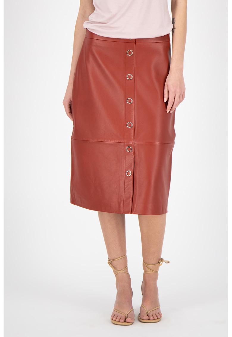 Fusta midi din piele Deetra