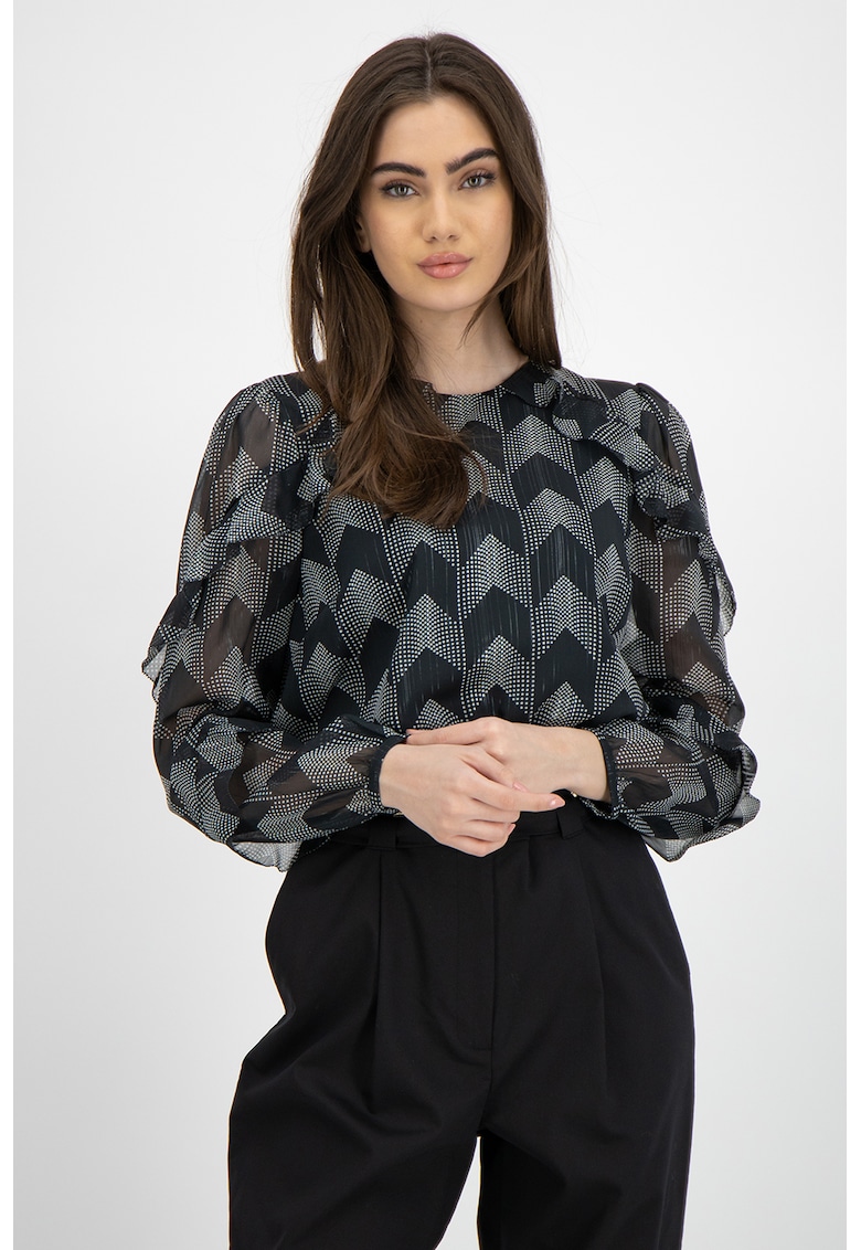 Bluza vaporoasa cu model geometric