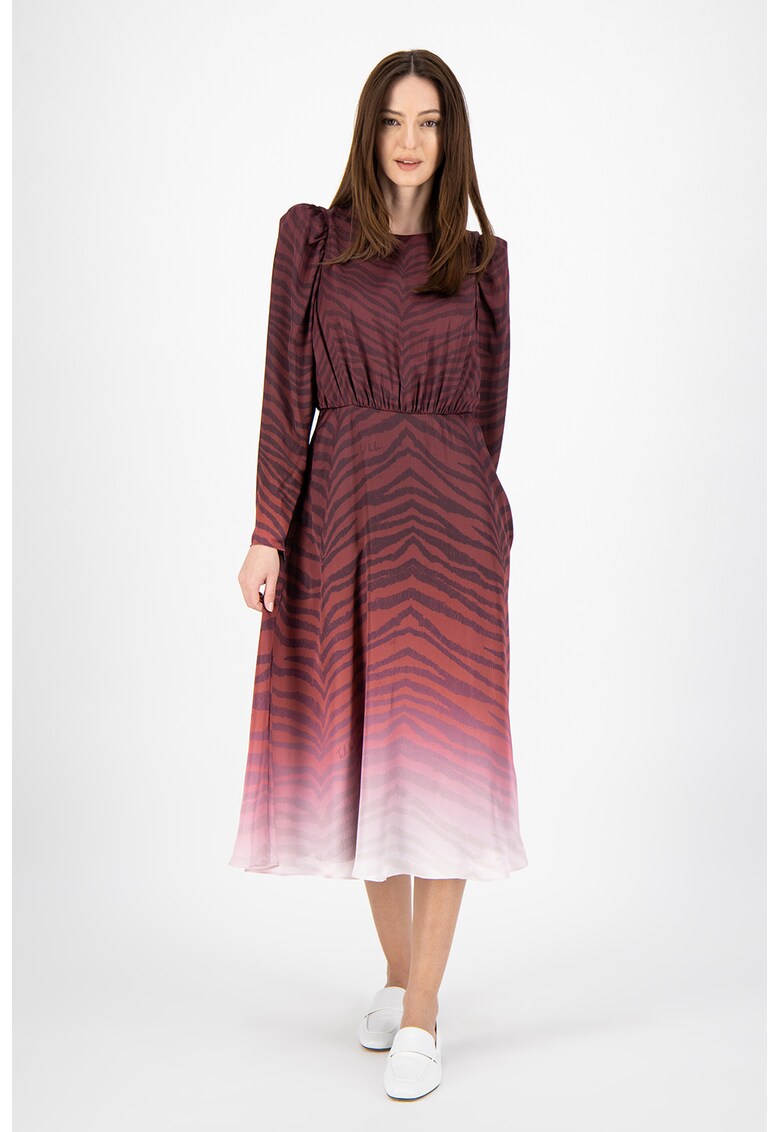 Rochie midi cu imprimeu zebra