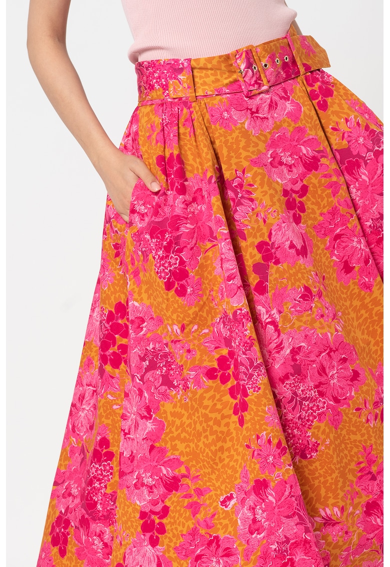 Fusta midi cu imprimeu floral Metropolis