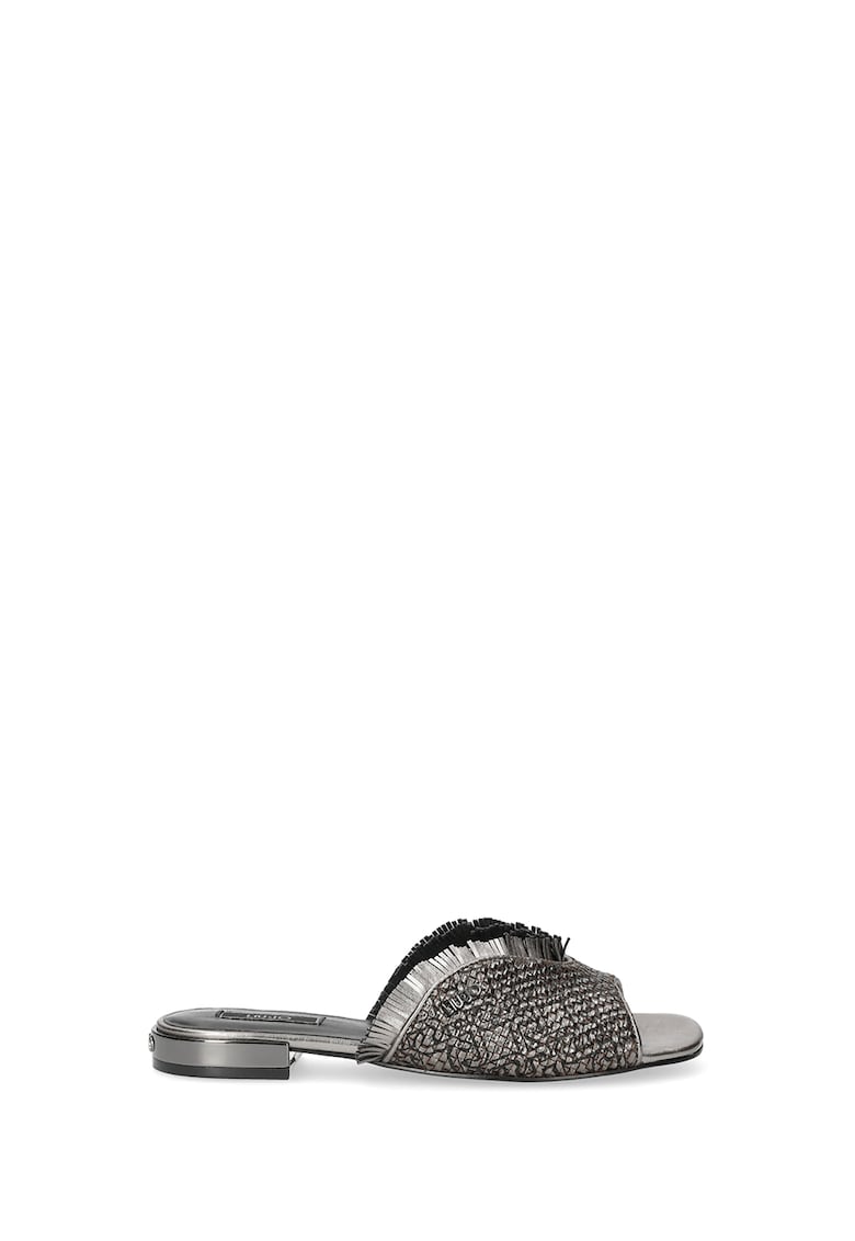 Sandale slip-on cu garnitura cu franjuri