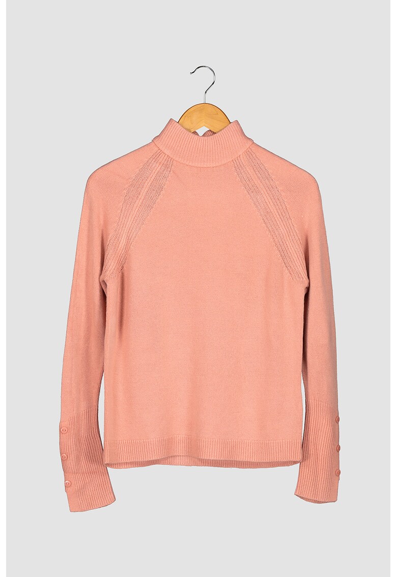 Pulover cu guler inalt si maneci raglan