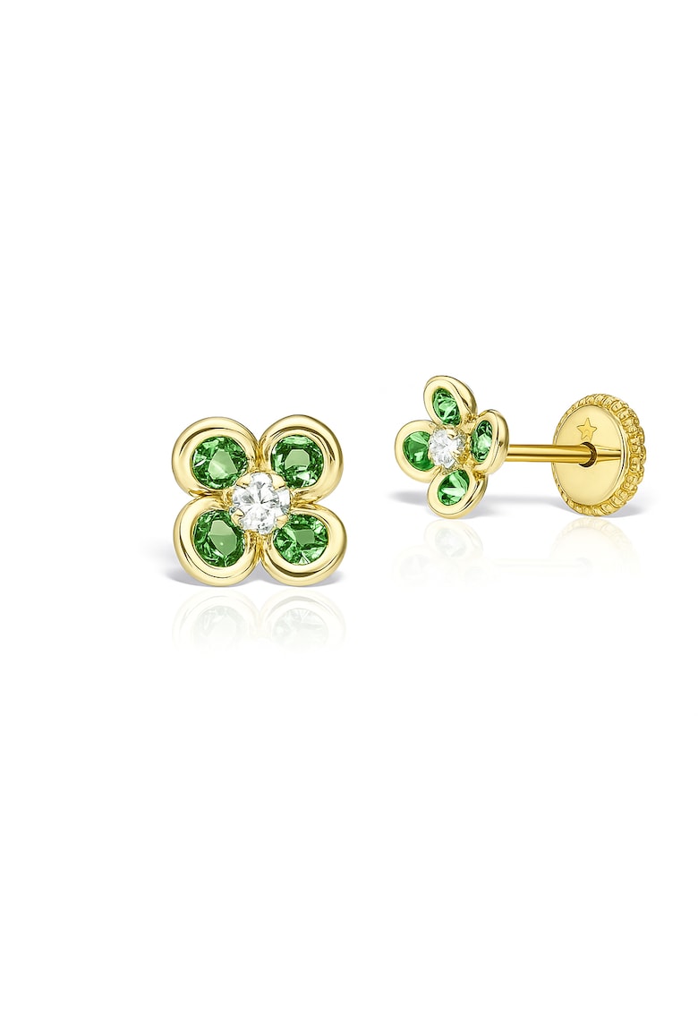 Cercei pentru copii - aur 14 KT - inchidere cu protectie
