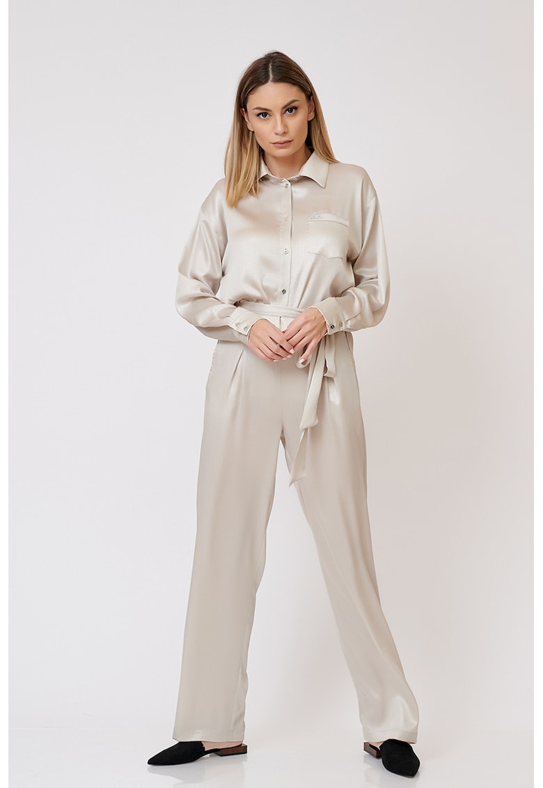 Pijama cu aspect satinat imagine fashiondays.ro 2021