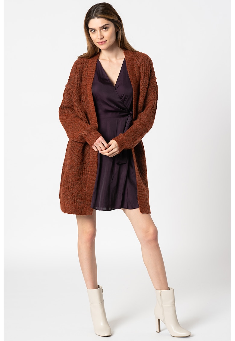 Cardigan lung cu maneci cazute
