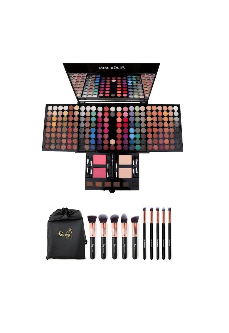 Trusa de machiaj 180 culori  cu set 10 pensule make up