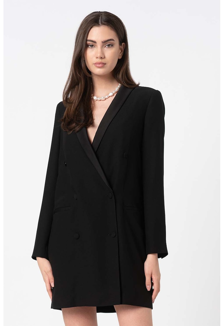 Rochie-sacou cu doua randuri de nasturi