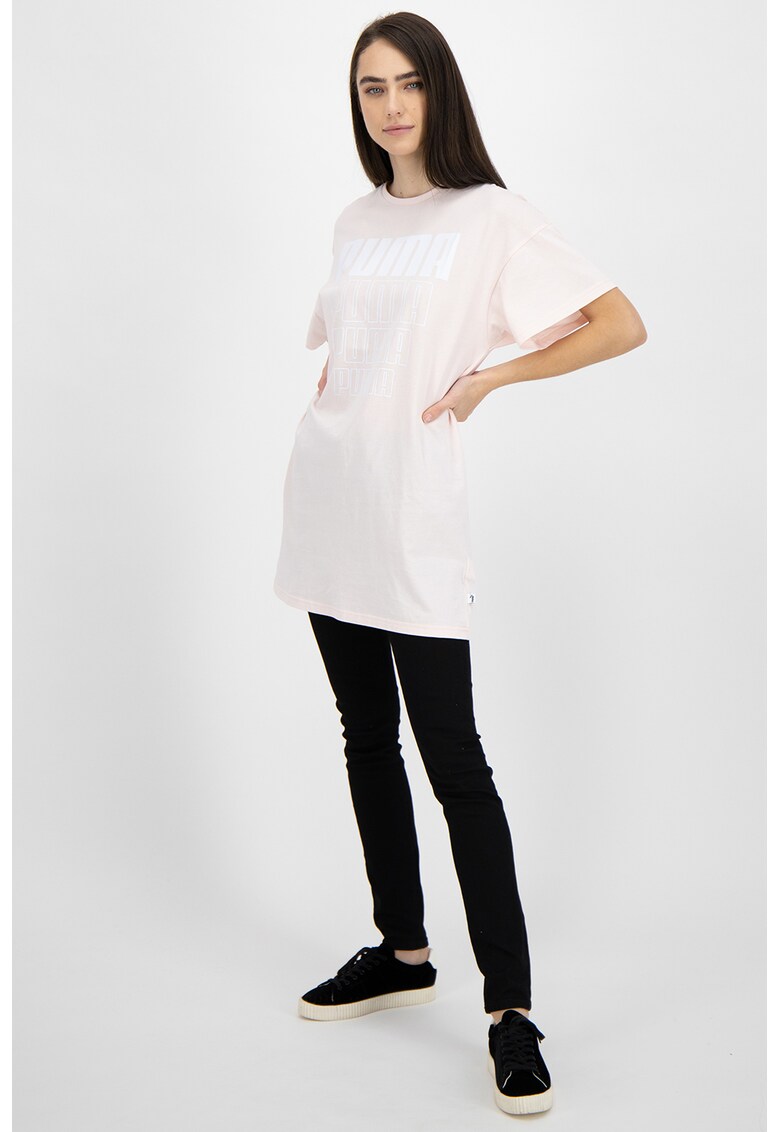 Rochie tip tricou relaxed fit cu logo Rebel Light