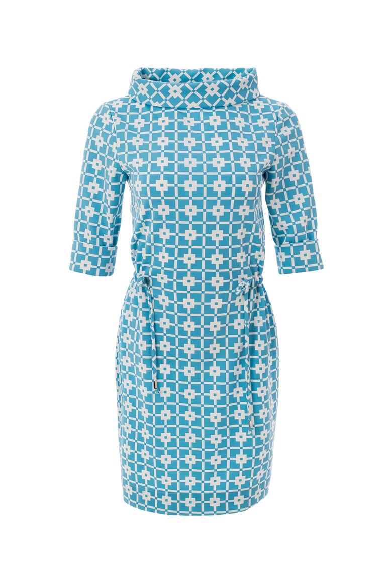 Rochie mini cu imprimeu si talie elastica