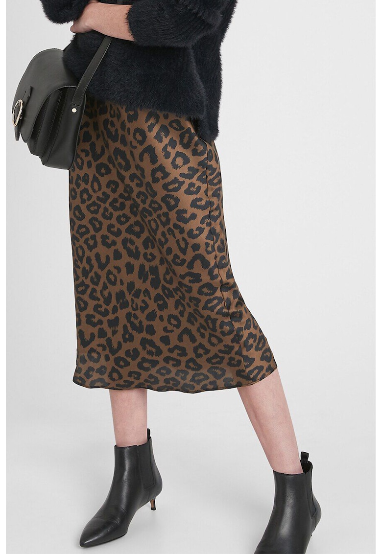 Fusta midi cu animal print