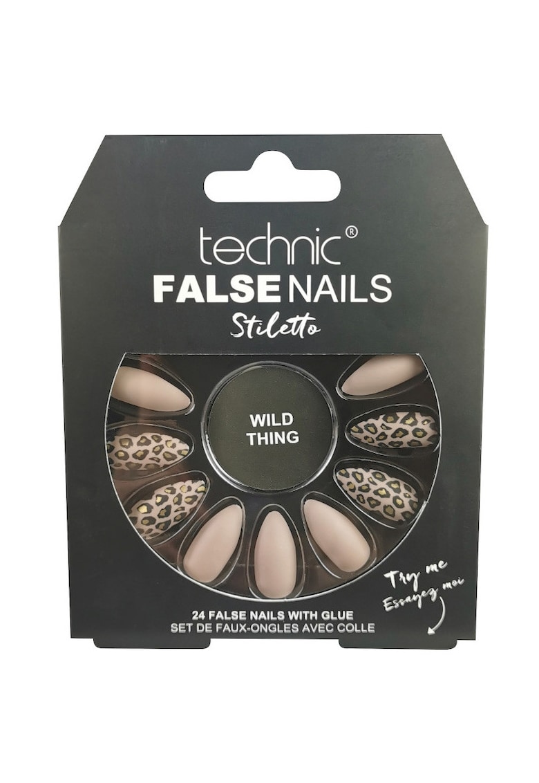 Set 24 Unghii False cu adeziv inclus  False Nails - Stiletto - Wild Thing