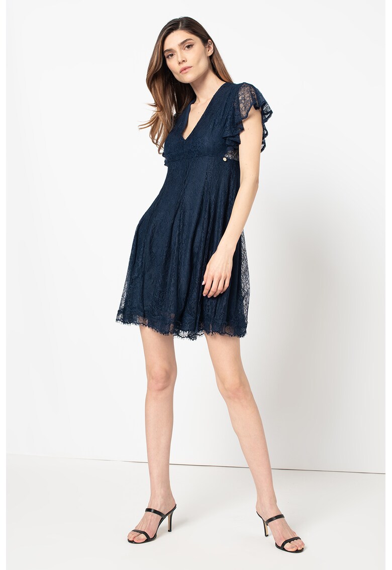 Rochie mini cu decolteu in V si dantela