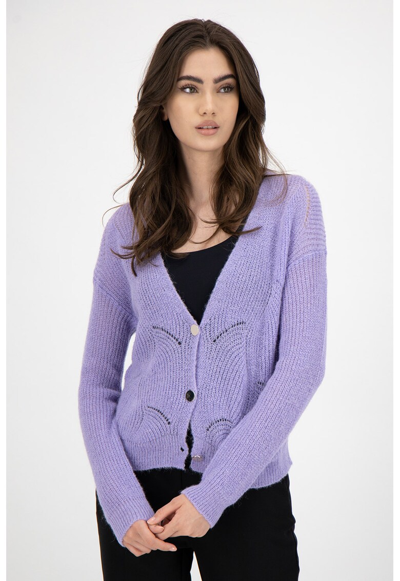 Cardigan din amestec de lana alpaca - cu maneci cazute