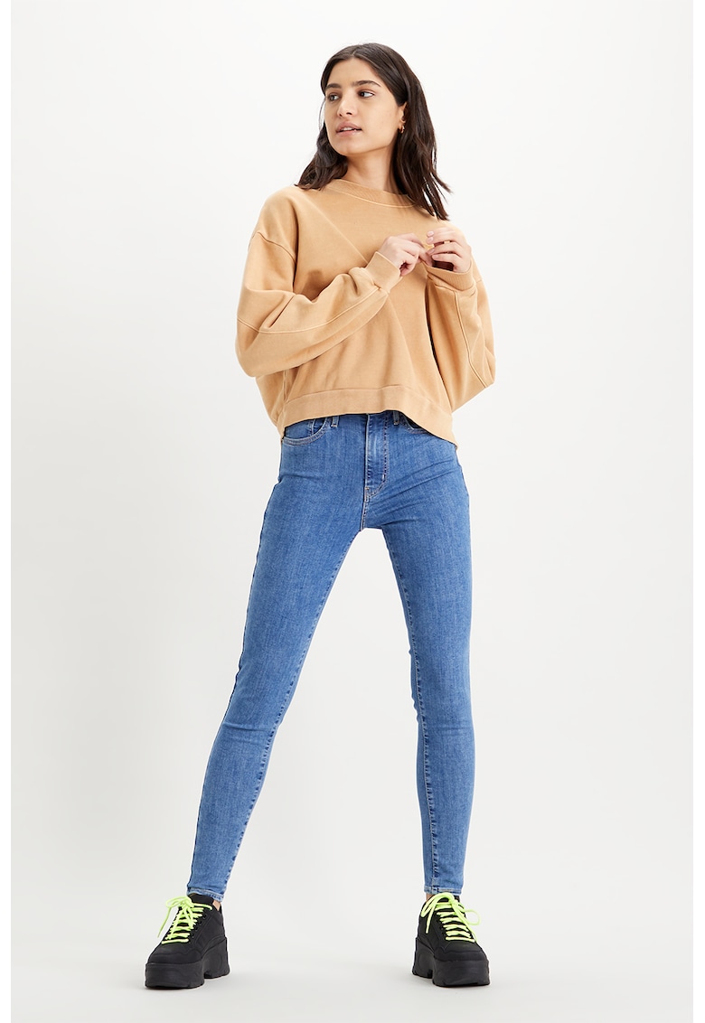 Blugi super skinny cu talie inalta Mile