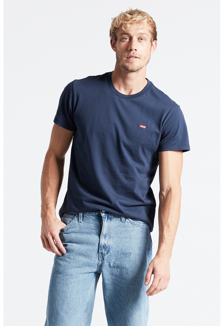 Tricou cu decolteu la baza gatului - Albastru inchis