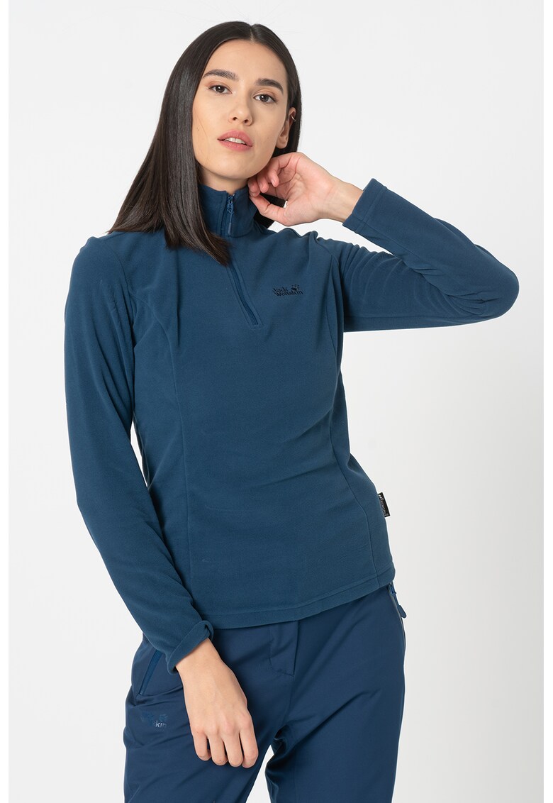 Bluza din material fleece cu fenta cu fermoar Gecko