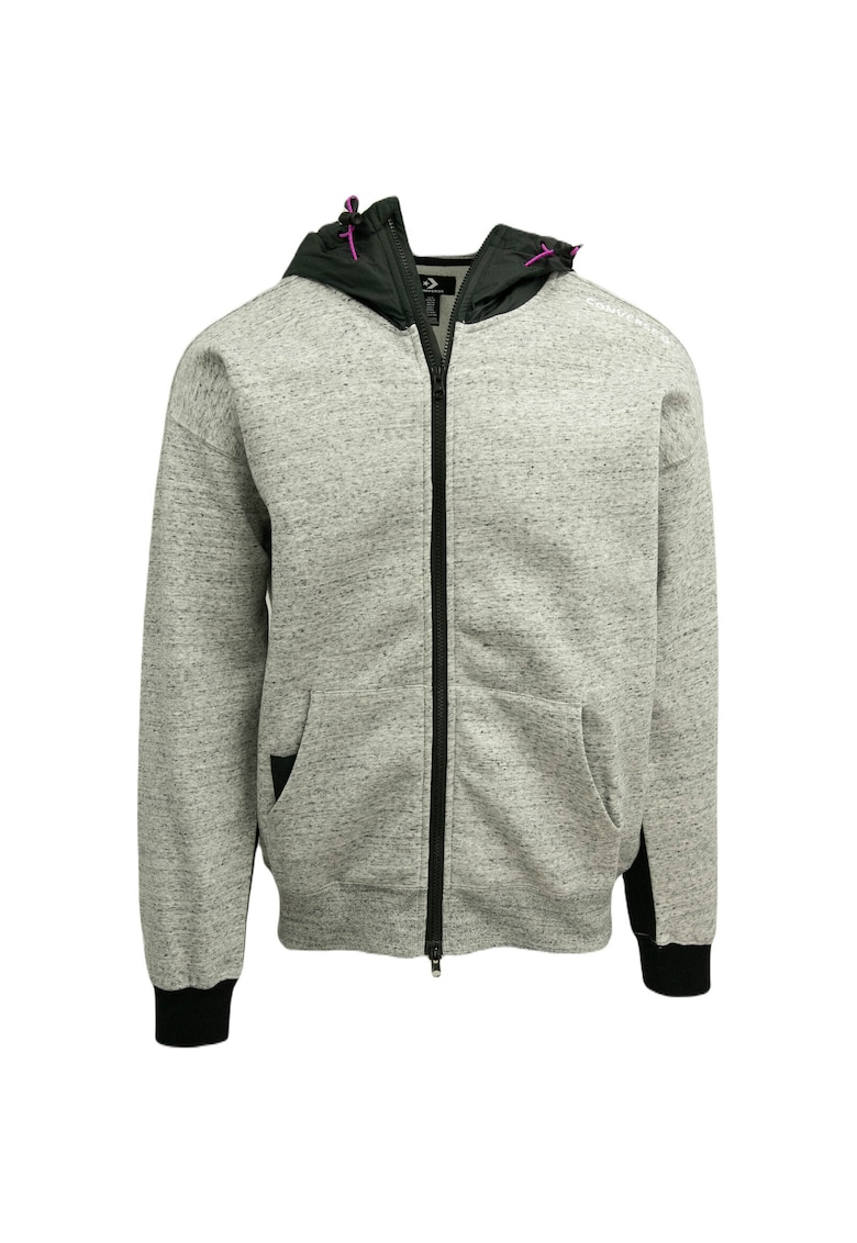 Hanorac  Mixed Media Full-Zip Hoodie