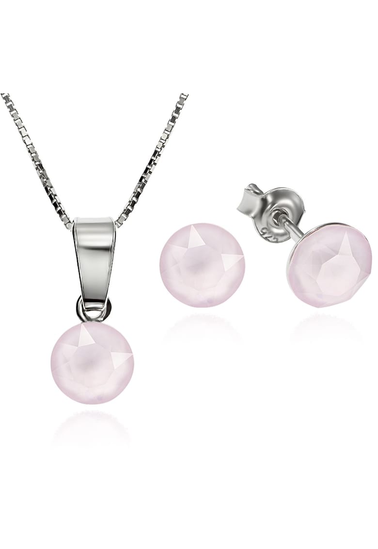 Set Argint 925 placat cu rodiu cu cristale Swarovski® Xirius 6mm Surub + Lant