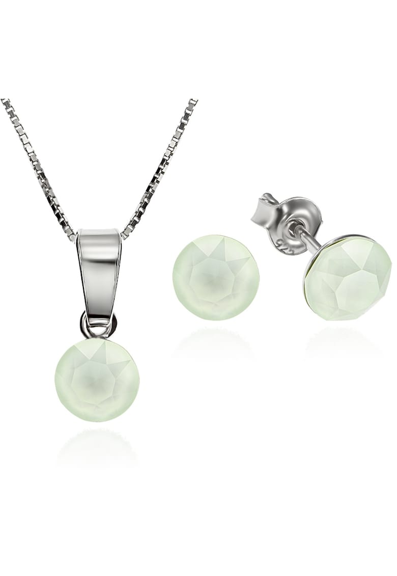 Set Argint 925 placat cu rodiu cu cristale Swarovski® Xirius 6mm Surub + Lant