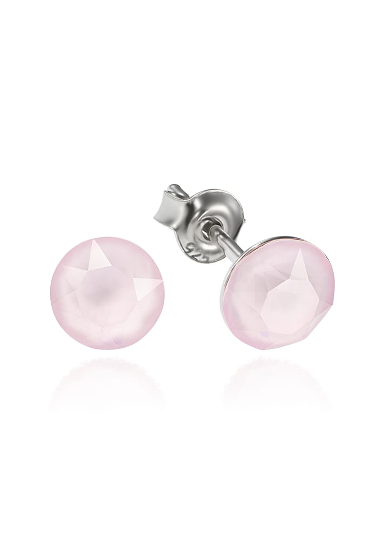 Cercei Argint 925 placat cu rodiu cu cristale Swarovski® Xirius Powder Rose 6mm Surub