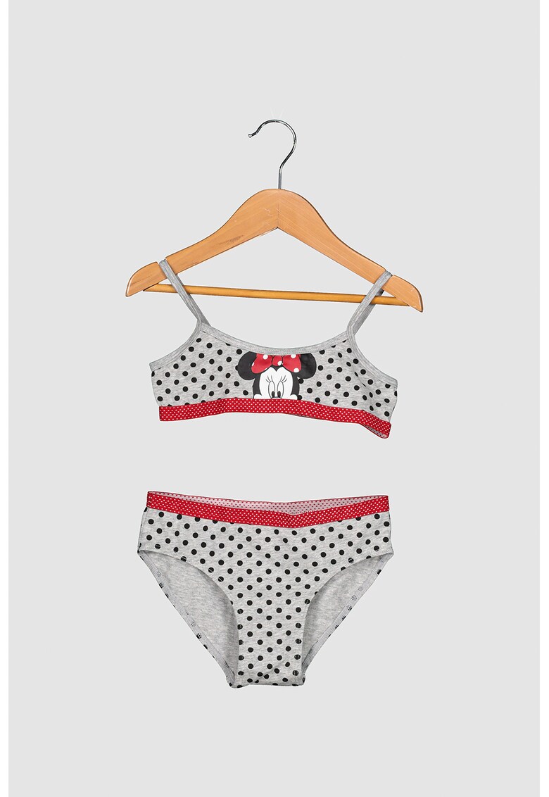 Bustiera si chiloti cu imprimeu Minnie Mouse