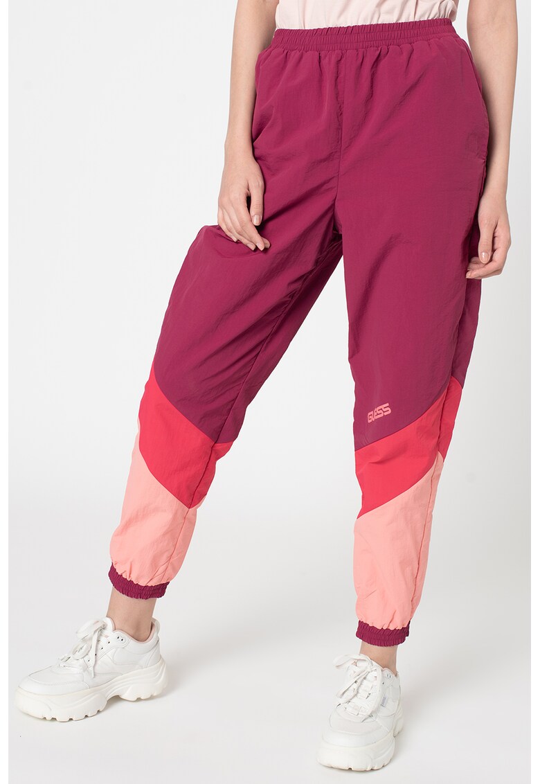 Pantaloni sport cu model colorblock