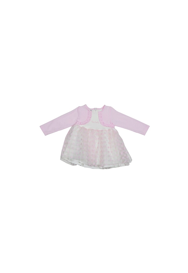 Rochie evazata cu strat exterior de tul
