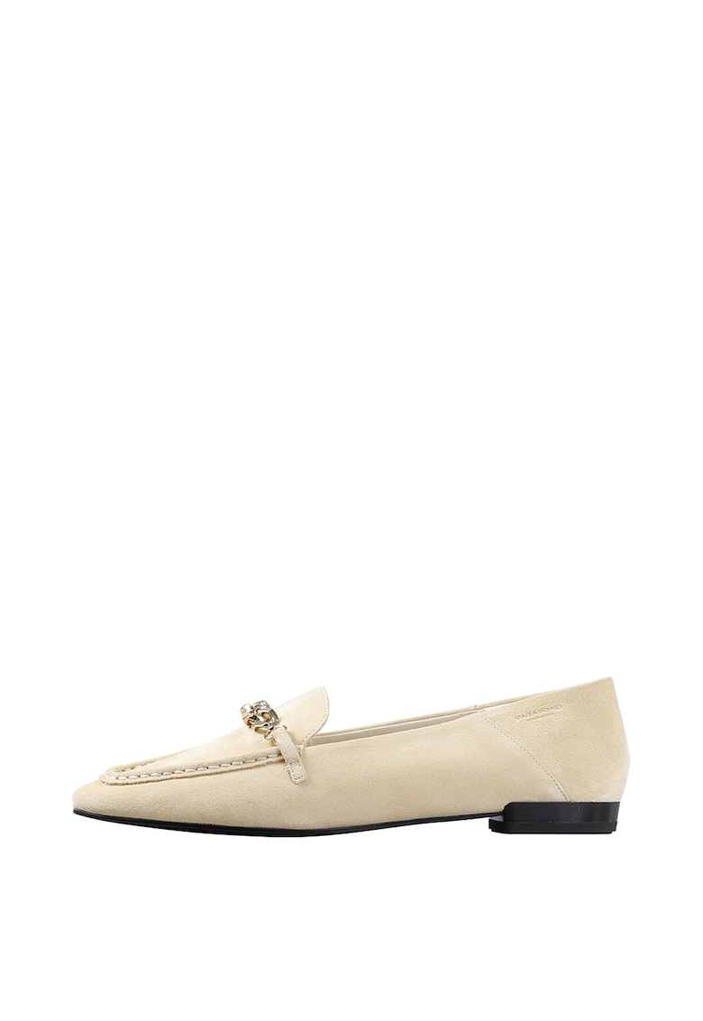 Pantofi loafer din piele intoarsa cu lant metalic