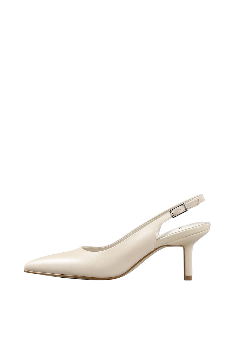 Pantofi din piele cu bareta slingback si varf ascutit