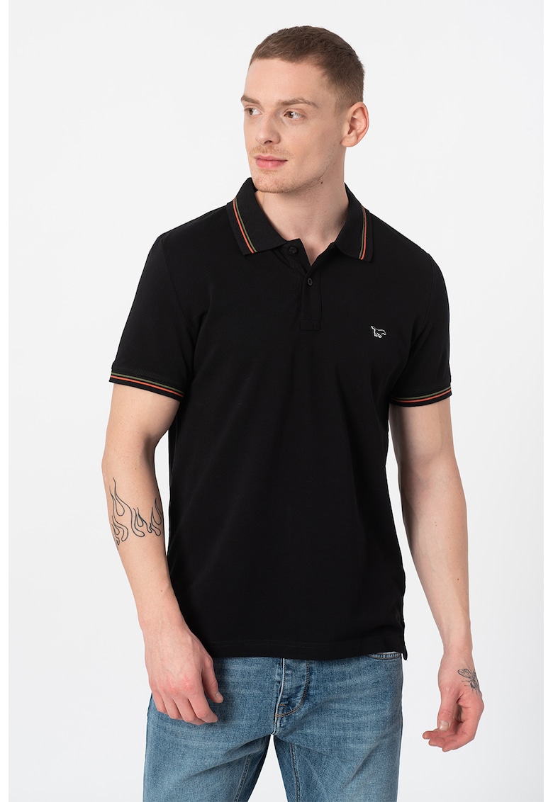 Tricou polo din material pique cu logo discret Pablo