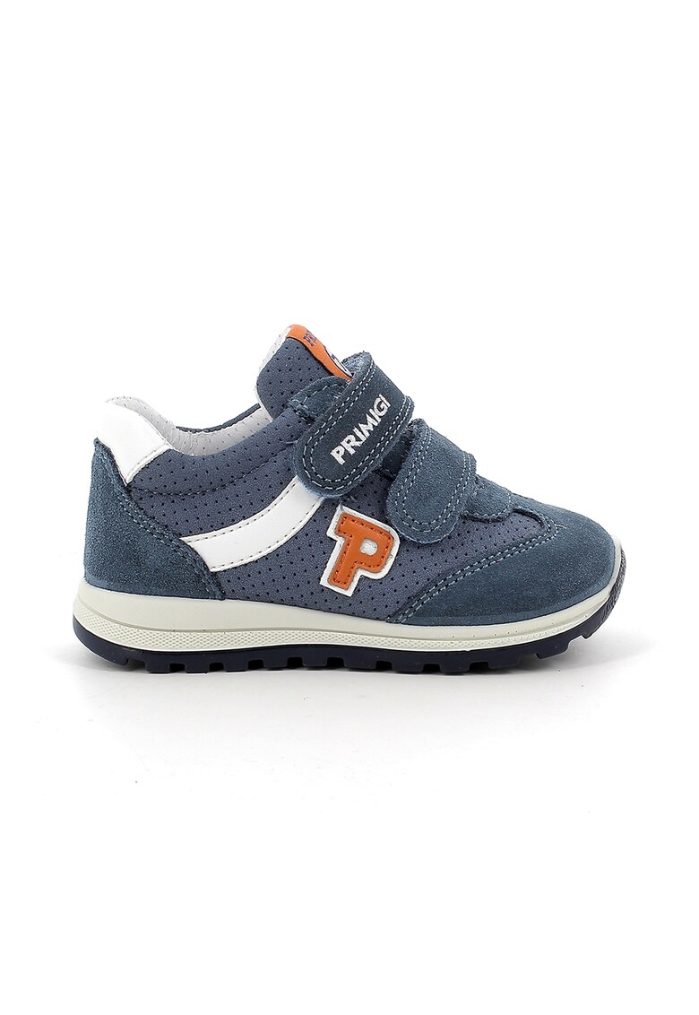 Pantofi sport de piele intoarsa ecologica cu garnituri de piele intoarsa